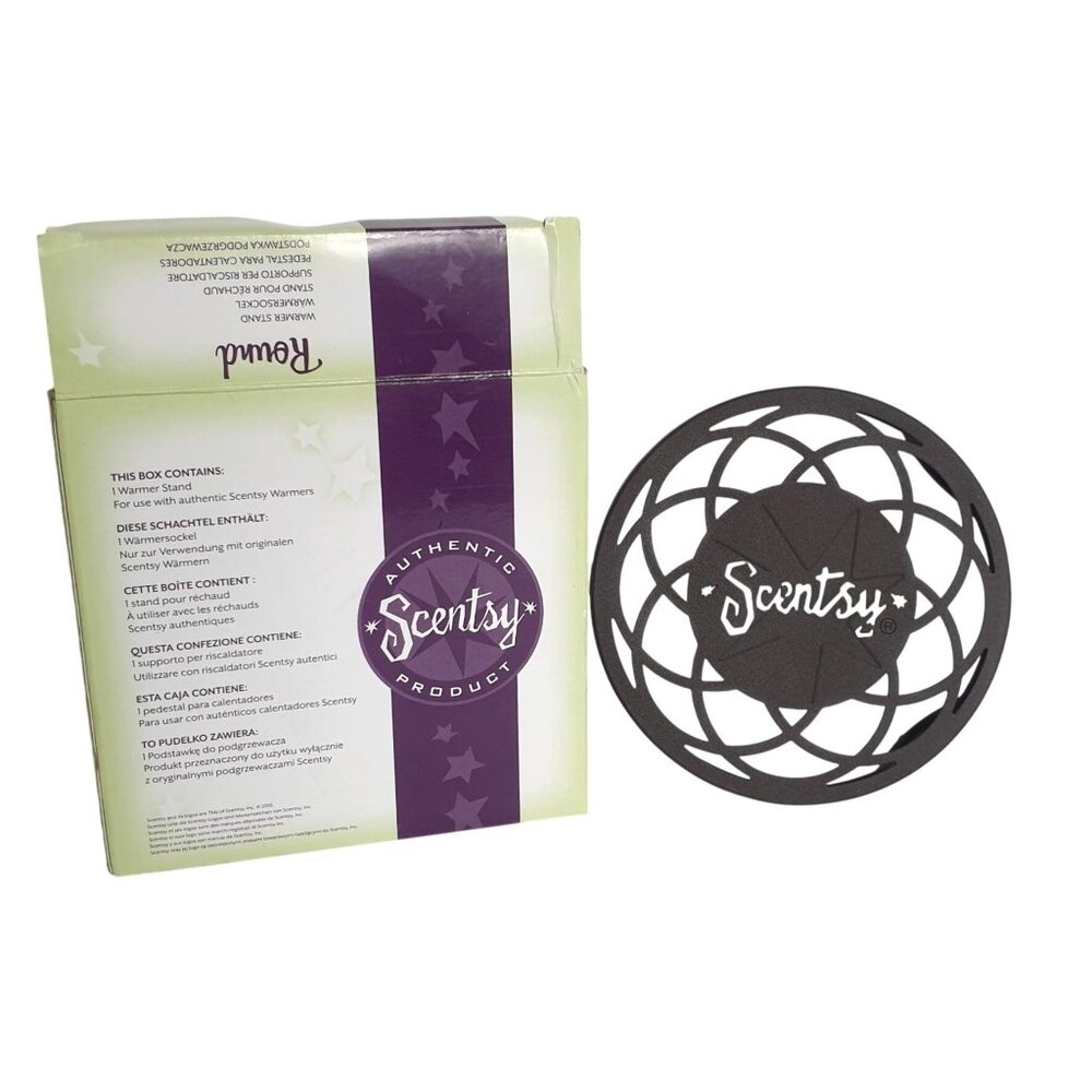 Scentsy Round Warmer Stand Authentic Product Brown Metal